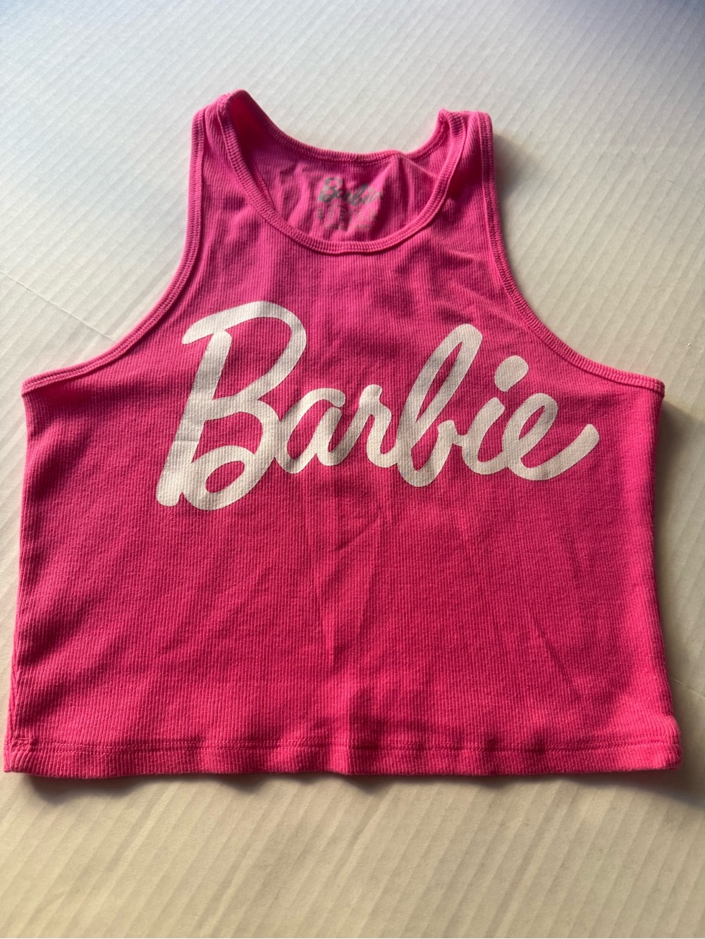 Jockey Bright Pink Tank Top with White Script Logo
